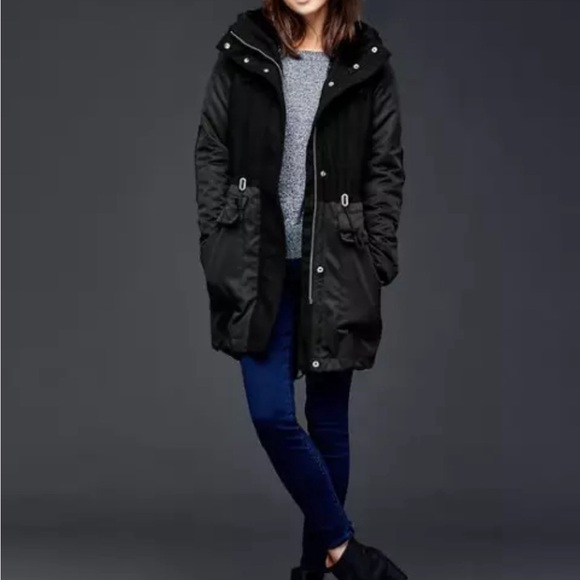 Gap Black 3-in-1 Utility Parka Coat Size S - Picture 2 of 16